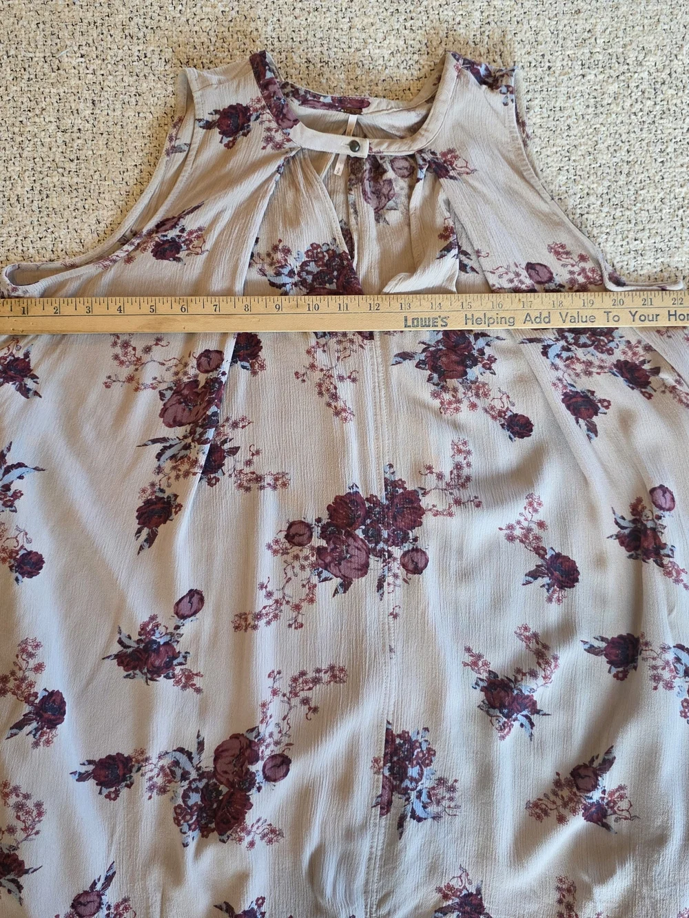 Free People Floral Trapeze Mini Dress Boho Romantic Keyhole Small